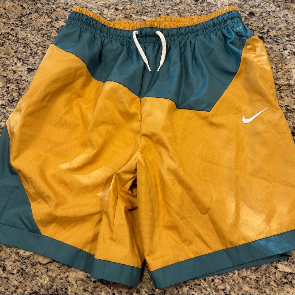Nike Men’s Gold and Teal Athletic Shorts